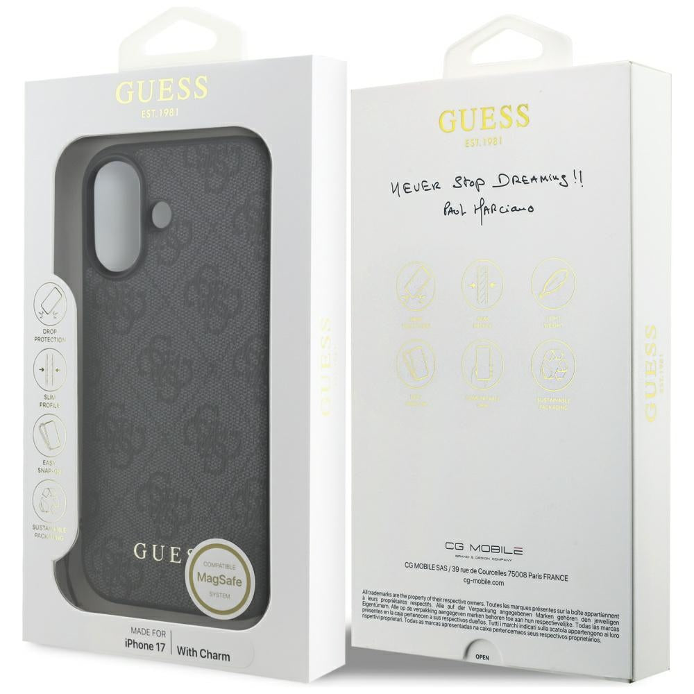 MagSafe-kotelo Apple iPhone 17:lle, Guess, 4G Charm Cradle, Musta