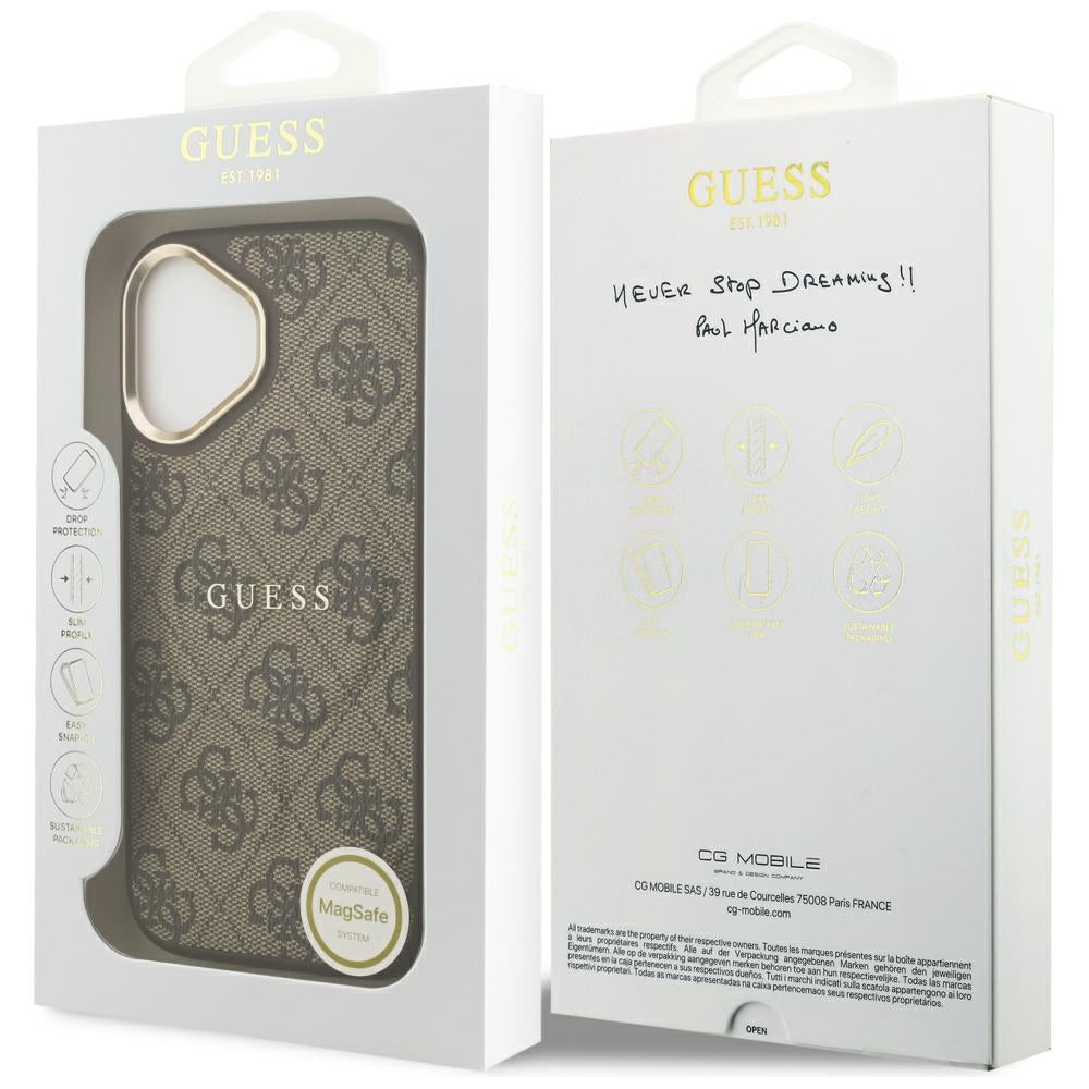 MagSafe-kotelo Apple iPhone 17:lle, Guess, 4G Classic, Ruskea