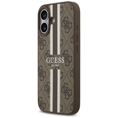 MagSafe-kotelo Apple iPhone 17:lle, Guess, 4G Printed Stripes, Ruskea