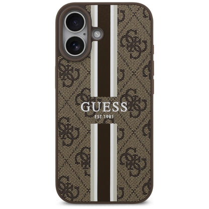 MagSafe-kotelo Apple iPhone 17:lle, Guess, 4G Printed Stripes, Ruskea