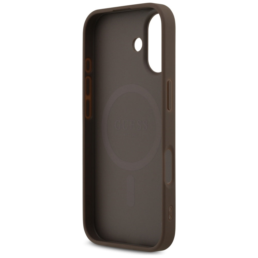 MagSafe-kotelo Apple iPhone 17:lle, Guess, 4G Printed Stripes, Ruskea