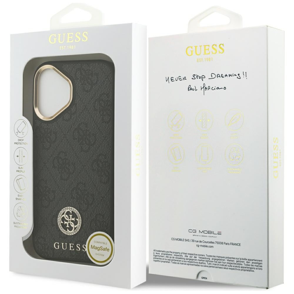 MagSafe-kotelo Apple iPhone 17:lle, Guess, 4G Strass -logo, musta