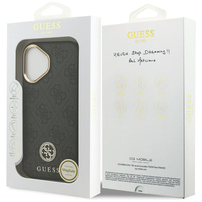 MagSafe-kotelo Apple iPhone 17:lle, Guess, 4G Strass -logo, musta