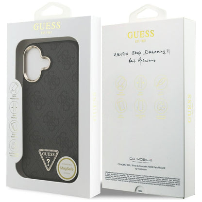 MagSafe-kotelo Apple iPhone 17:lle, Guess, 4G Triangle Diamond -logo, musta