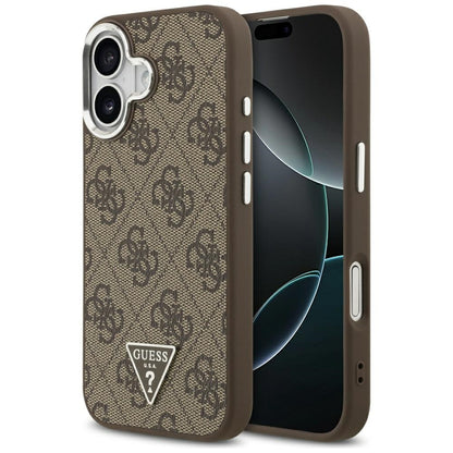 MagSafe-kotelo Apple iPhone 17:lle, Guess, 4G Triangle Logo, Hopeanruskea