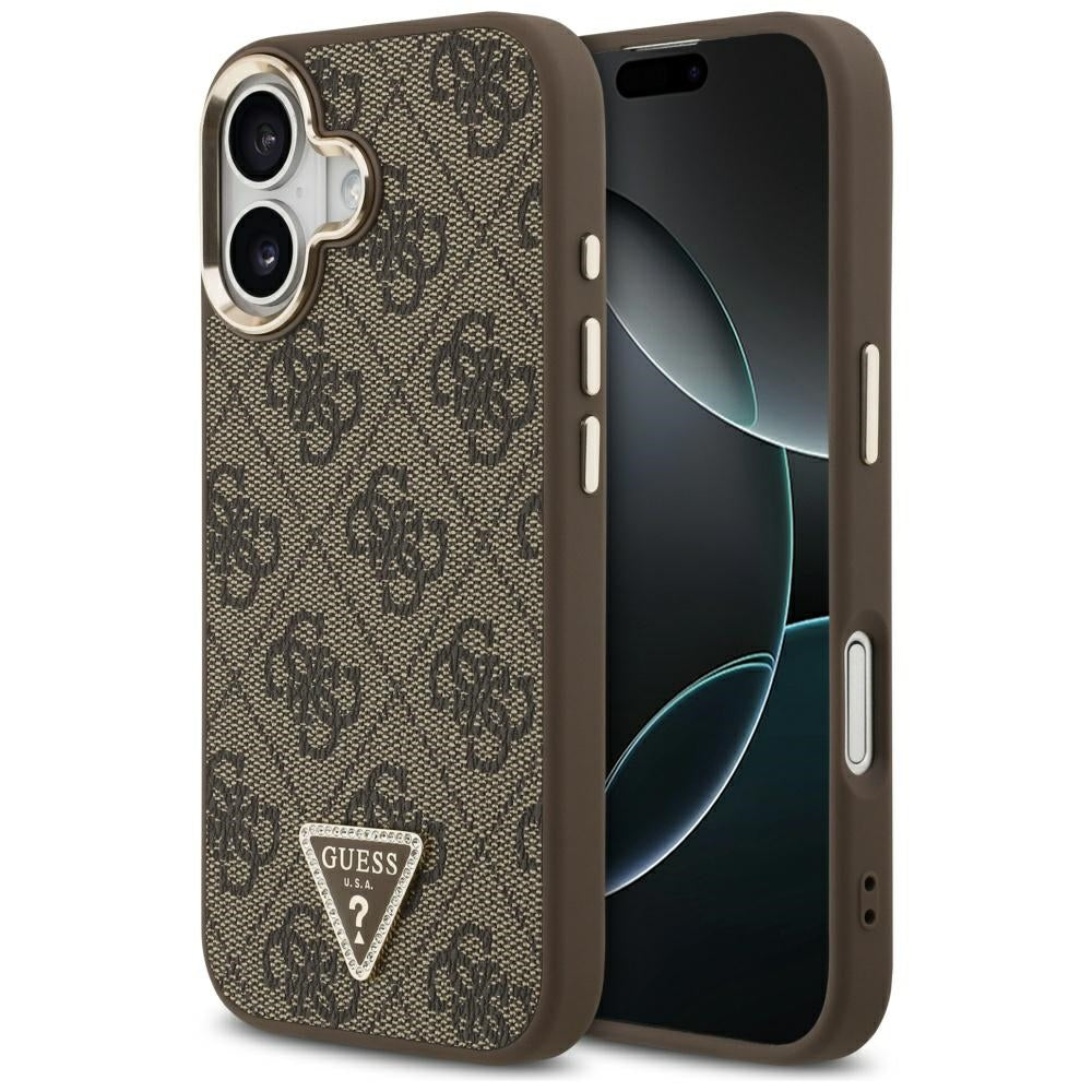 MagSafe-kotelo Apple iPhone 17:lle, Guess, 4G Triangle Logo, Kultainen Ruskea