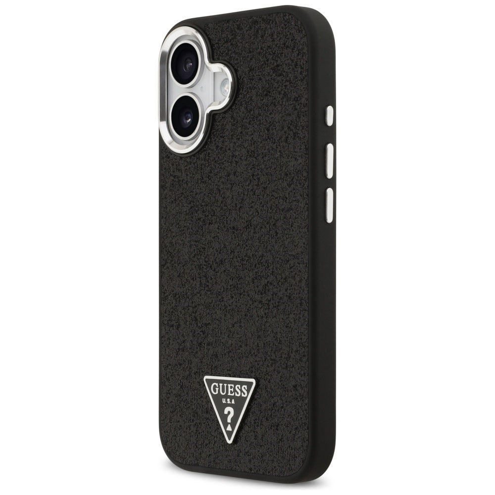 MagSafe-kotelo Apple iPhone 17:lle, Guess, Glitter Triangle Logo, Musta