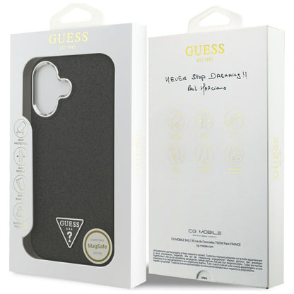 MagSafe-kotelo Apple iPhone 17:lle, Guess, Glitter Triangle Logo, Musta
