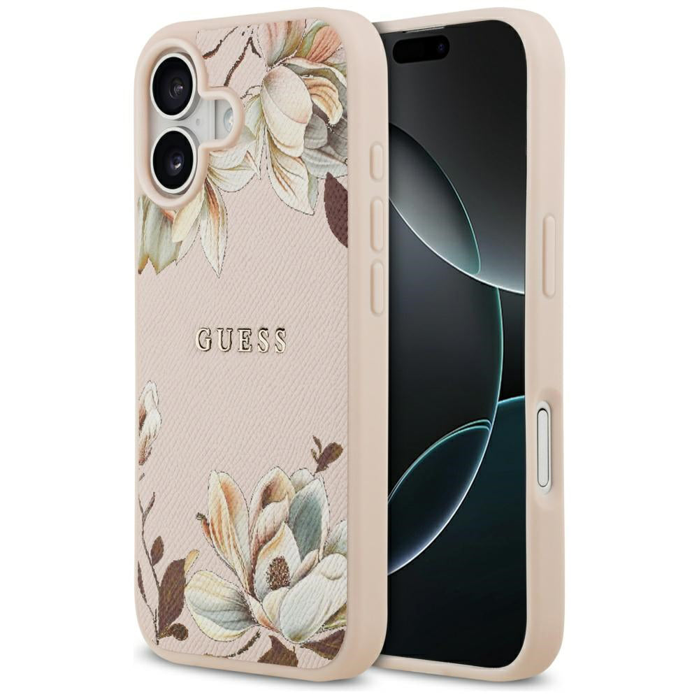 MagSafe-kotelo Apple iPhone 17:lle, Guess, Grained Flowers, Pinkki