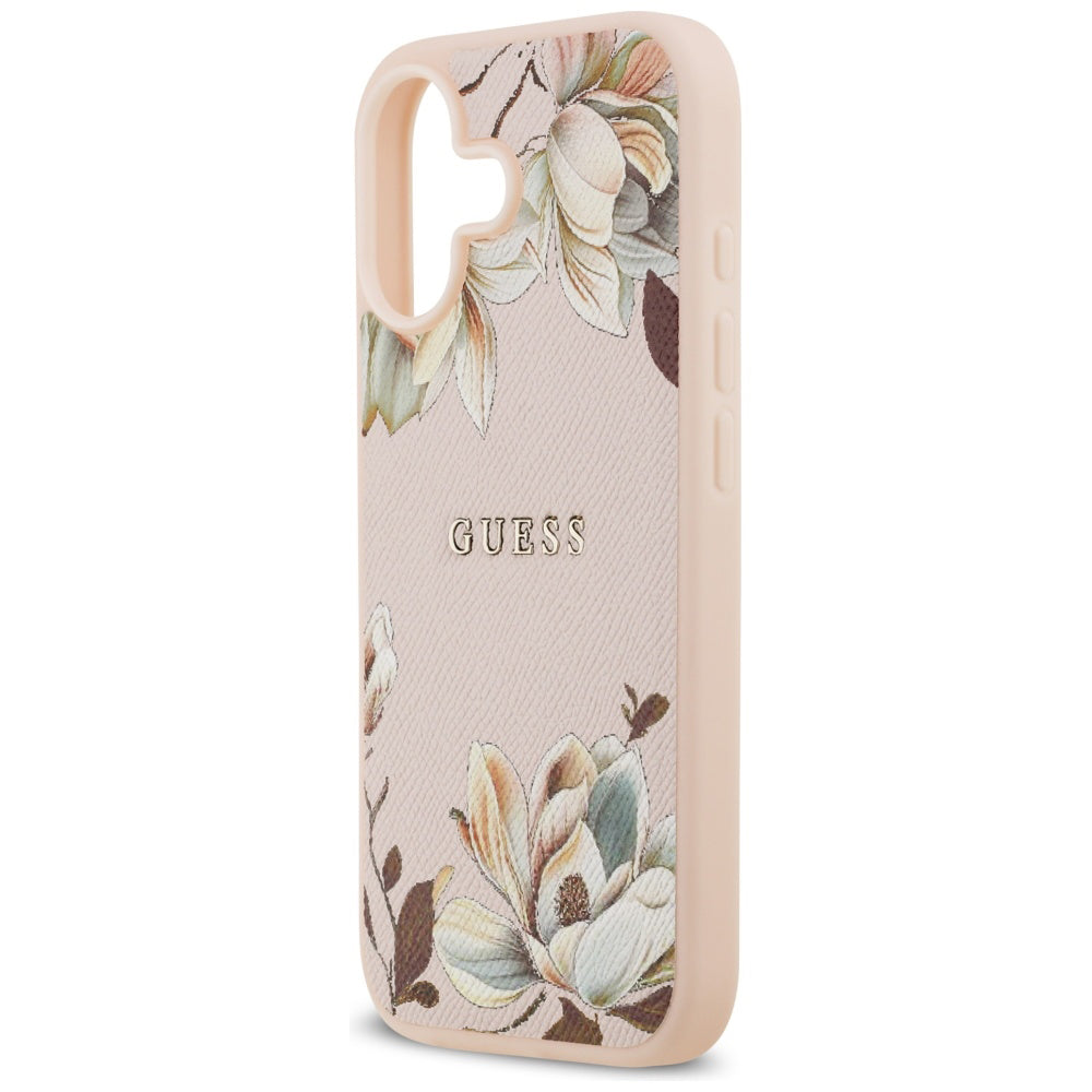 MagSafe-kotelo Apple iPhone 17:lle, Guess, Grained Flowers, Pinkki