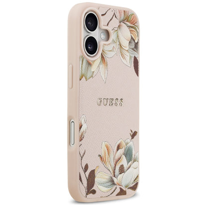 MagSafe-kotelo Apple iPhone 17:lle, Guess, Grained Flowers, Pinkki