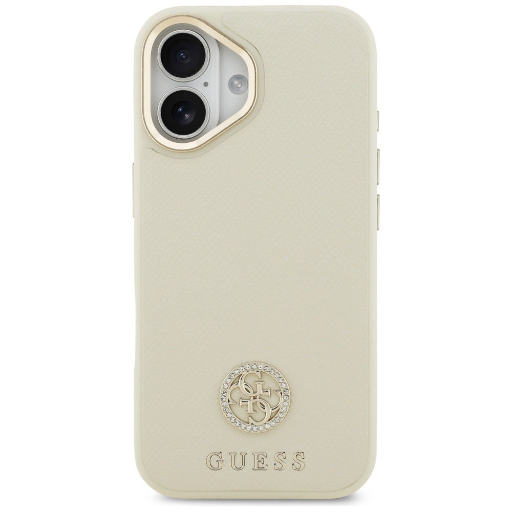 MagSafe-kotelo Apple iPhone 17:lle, Guess, Grained Strass Logo, Beige