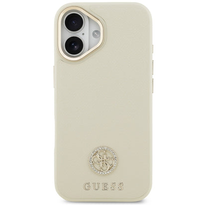 MagSafe-kotelo Apple iPhone 17:lle, Guess, Grained Strass Logo, Beige