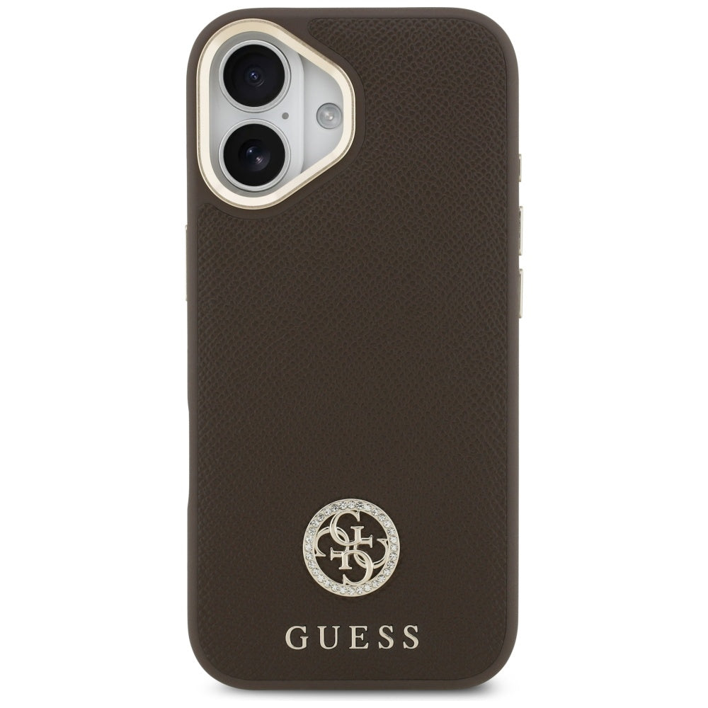 MagSafe-kotelo Apple iPhone 17:lle, Guess, Grained Strass Logo, Ruskea