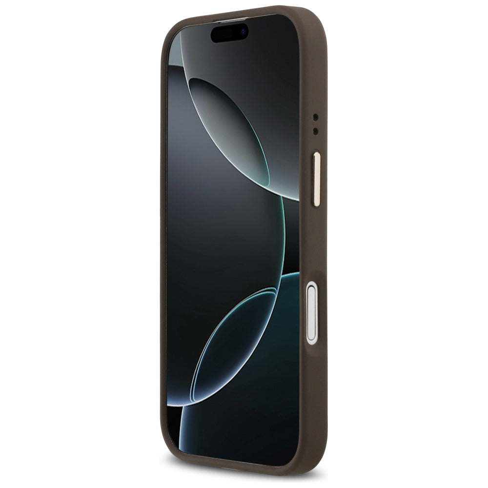 MagSafe-kotelo Apple iPhone 17:lle, Guess, Grained Strass Logo, Ruskea