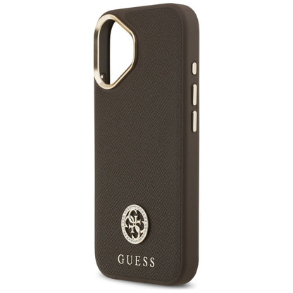 MagSafe-kotelo Apple iPhone 17:lle, Guess, Grained Strass Logo, Ruskea