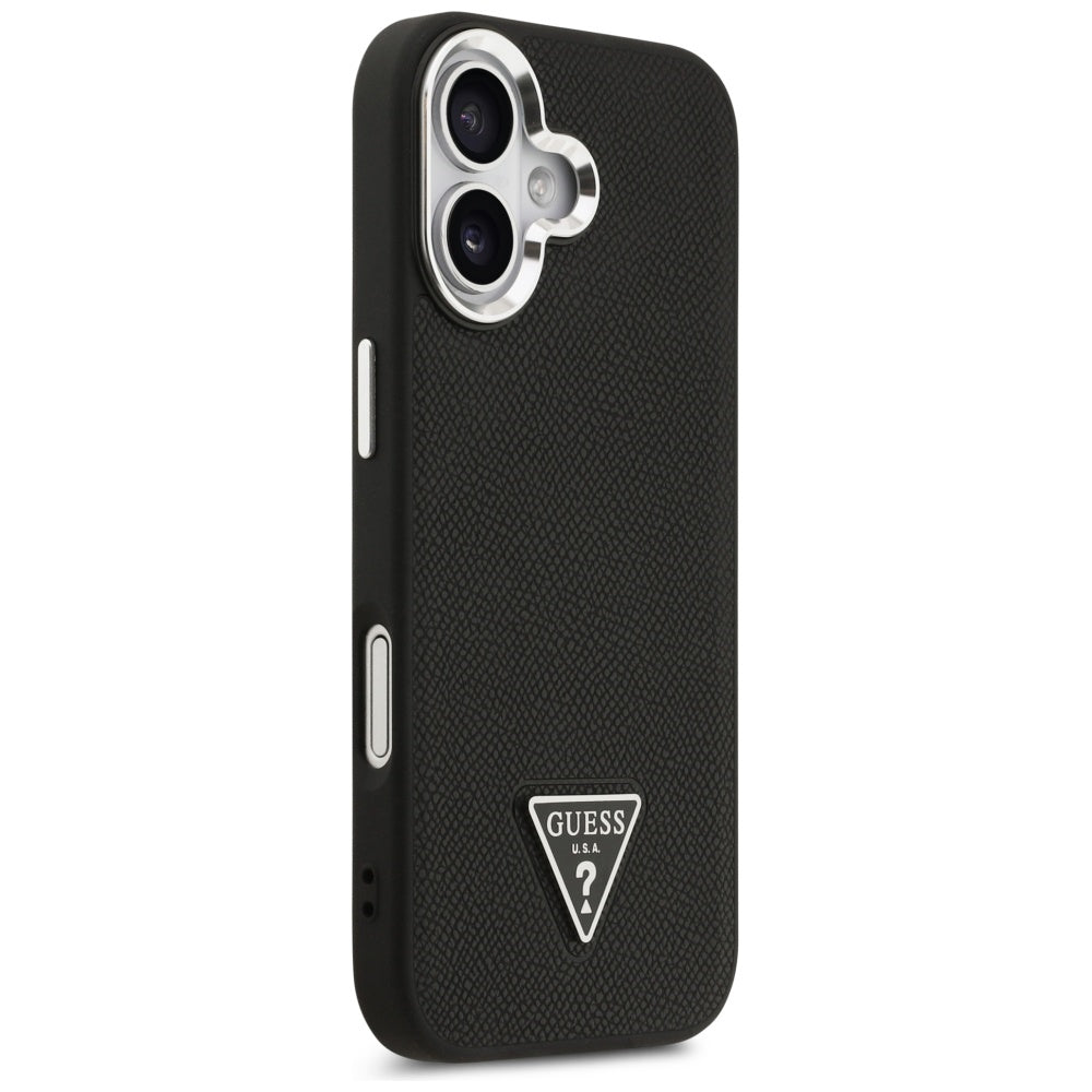 MagSafe-kotelo Apple iPhone 17:lle, Guess, Grained Triangle Logo, Musta