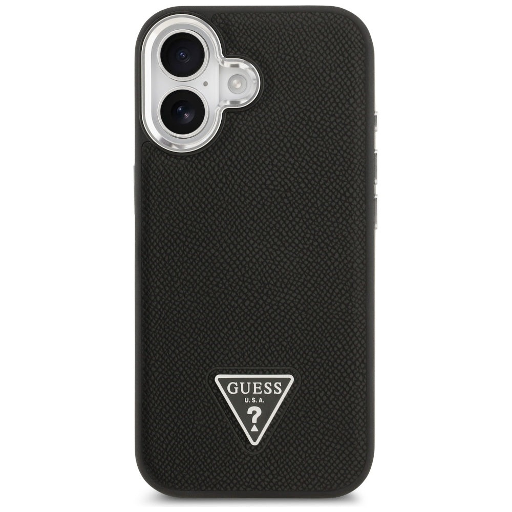 MagSafe-kotelo Apple iPhone 17:lle, Guess, Grained Triangle Logo, Musta