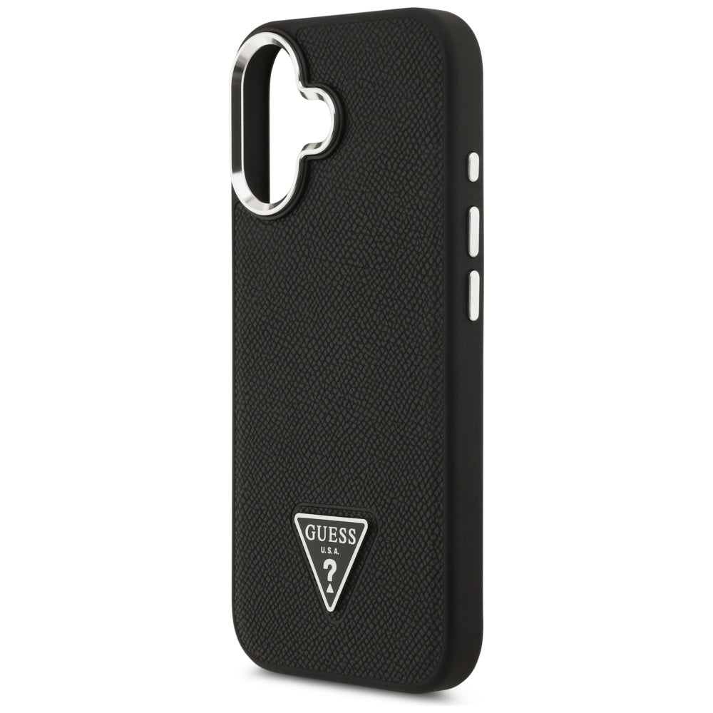 MagSafe-kotelo Apple iPhone 17:lle, Guess, Grained Triangle Logo, Musta