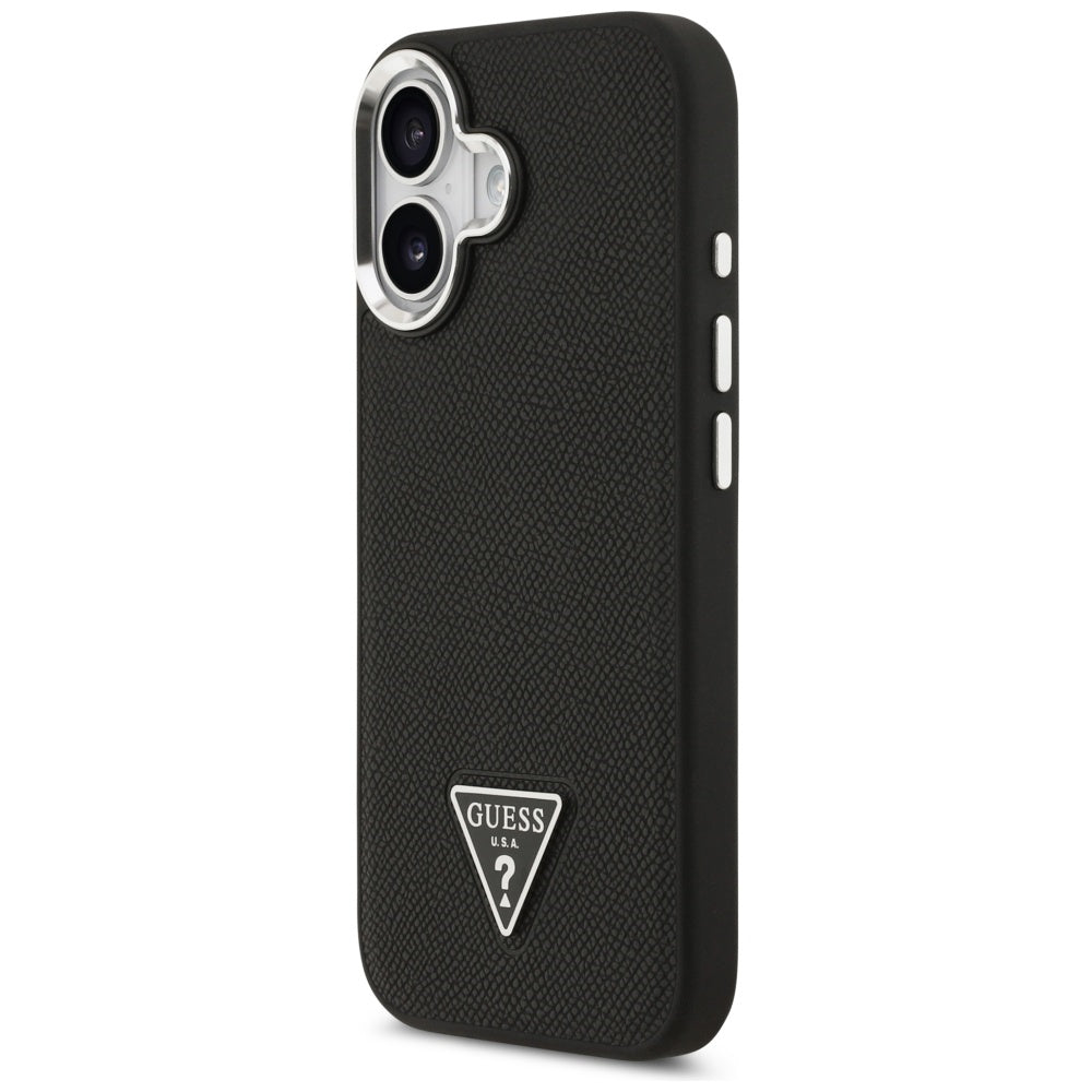 MagSafe-kotelo Apple iPhone 17:lle, Guess, Grained Triangle Logo, Musta