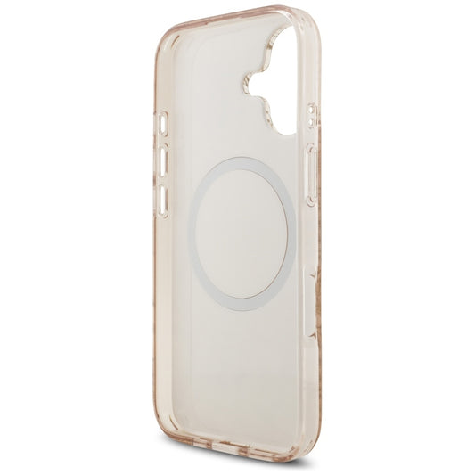 MagSafe-kotelo Apple iPhone 17:lle, Guess, IML Flowers Allover Electroplated with Pearl Strap, Musta