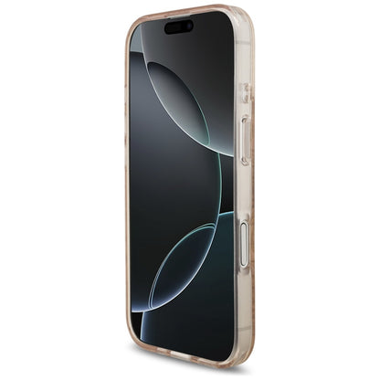 MagSafe-kotelo Apple iPhone 17:lle, Guess, IML Flowers Allover Electroplated with Pearl Strap, Musta