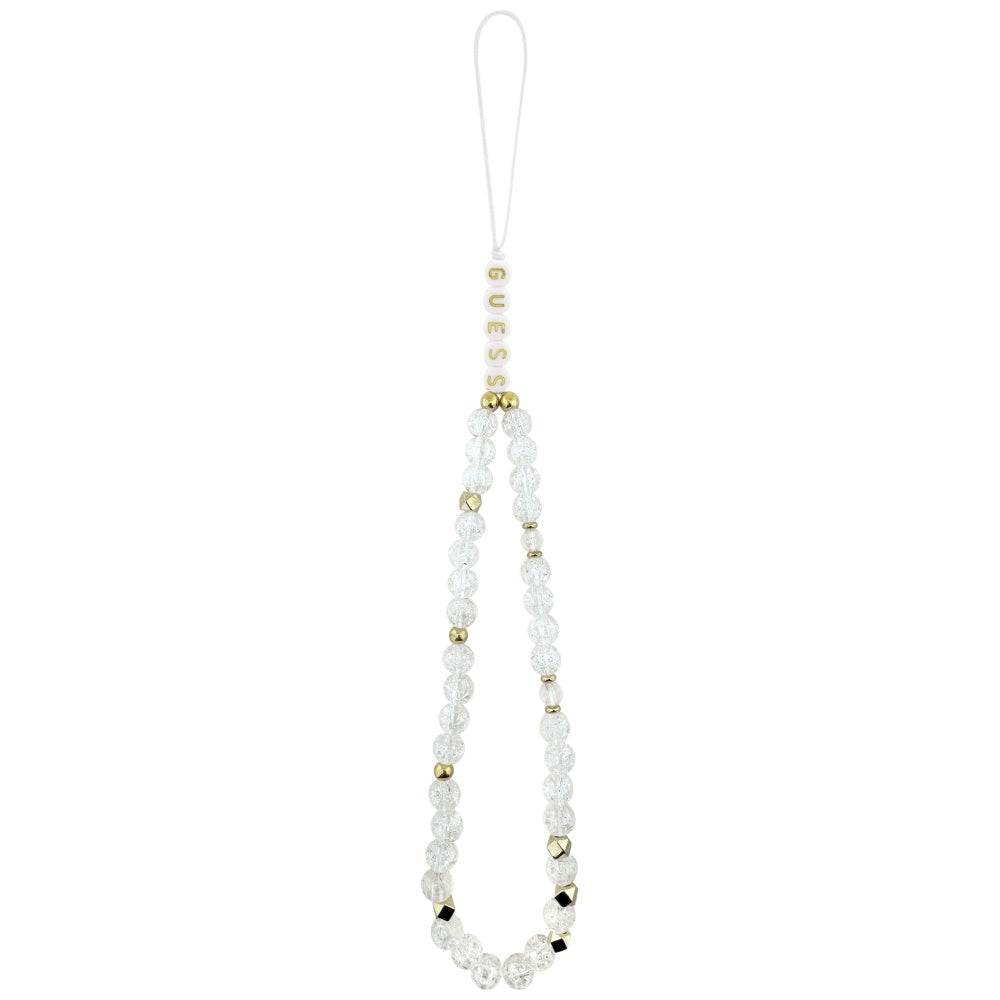 MagSafe-kotelo Apple iPhone 17:lle, Guess, IML Flowers with Pearl Strap, Valkoinen