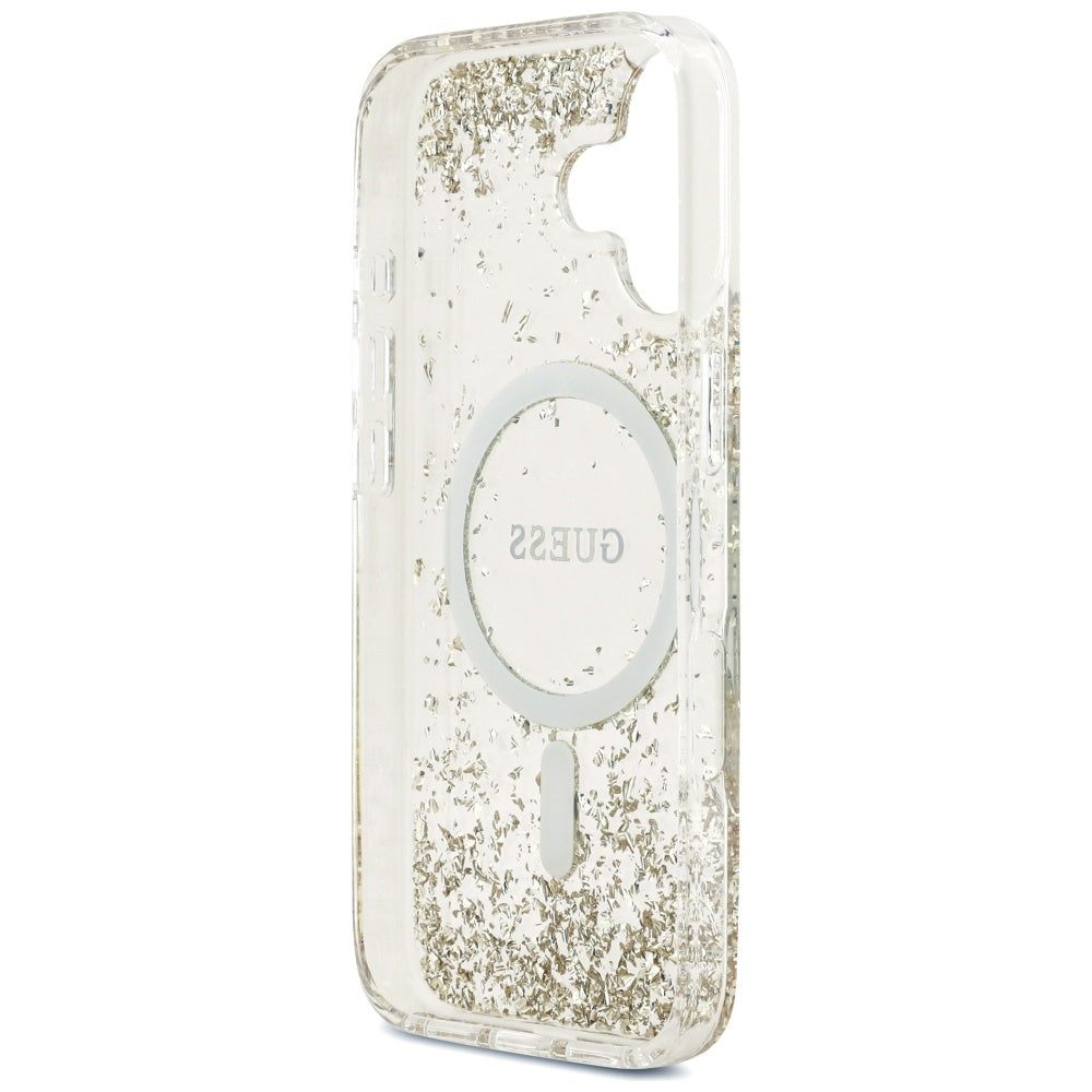 MagSafe-kotelo Apple iPhone 17:lle, Guess, Resin Bottom Glitter, Kultainen