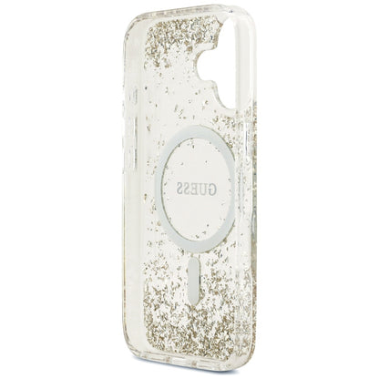 MagSafe-kotelo Apple iPhone 17:lle, Guess, Resin Bottom Glitter, Kultainen