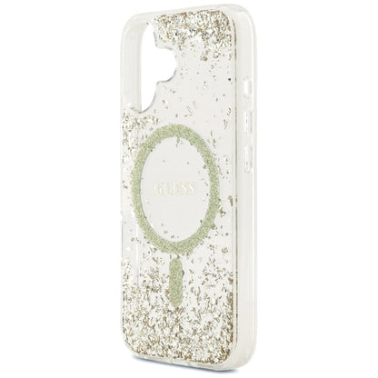 MagSafe-kotelo Apple iPhone 17:lle, Guess, Resin Bottom Glitter, Kultainen