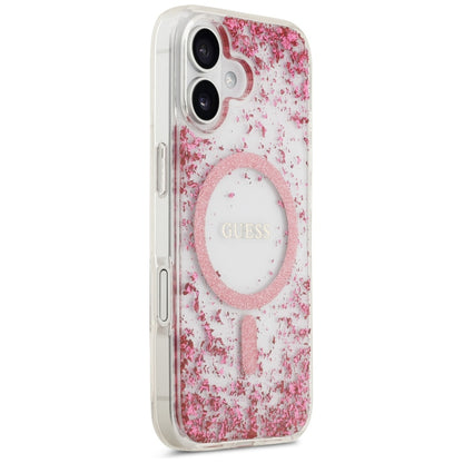 MagSafe-kotelo Apple iPhone 17:lle, Guess, Resin Bottom Glitter, Pinkki