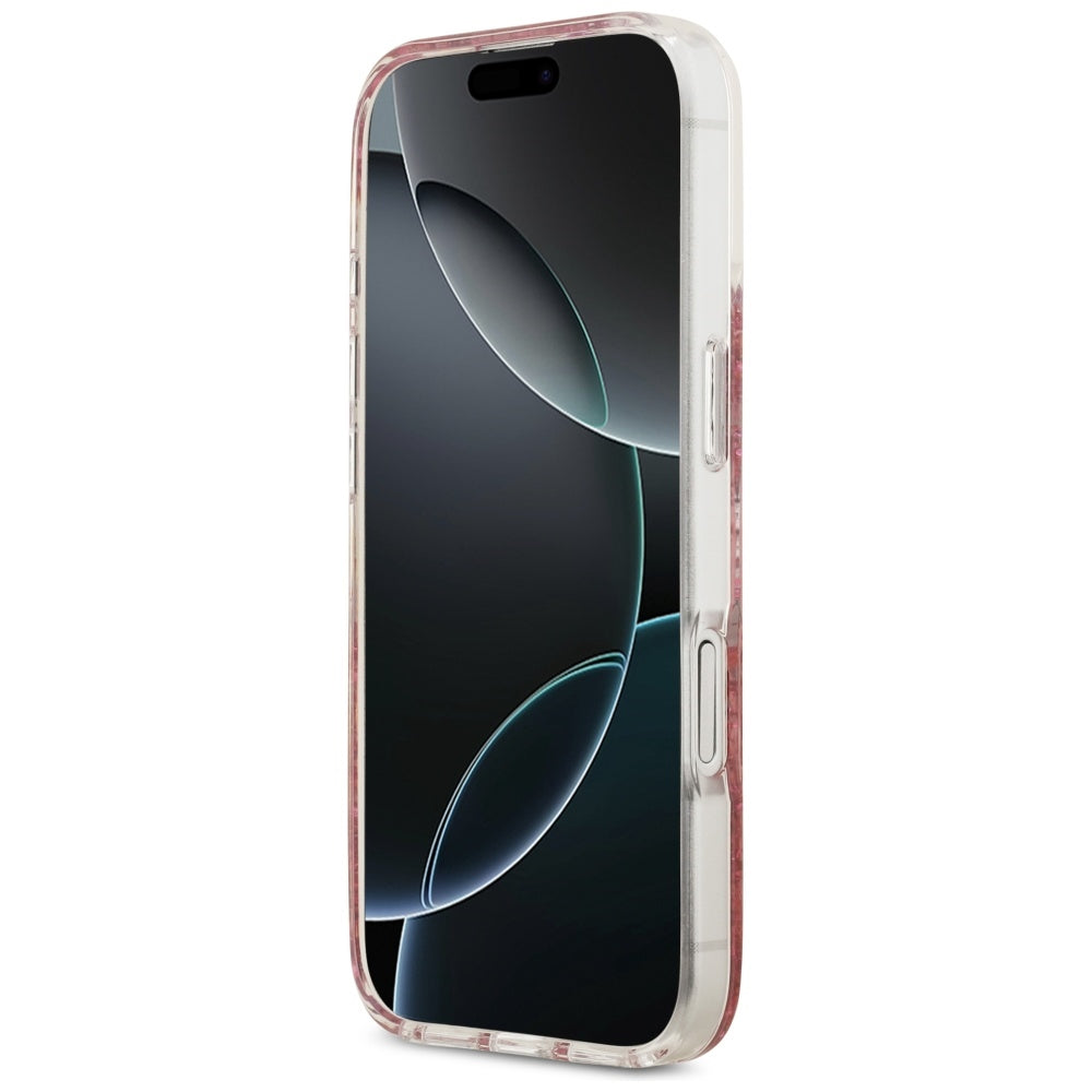 MagSafe-kotelo Apple iPhone 17:lle, Guess, Resin Bottom Glitter, Pinkki