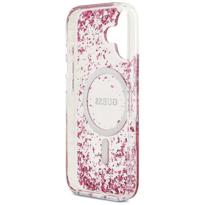 MagSafe-kotelo Apple iPhone 17:lle, Guess, Resin Bottom Glitter, Pinkki