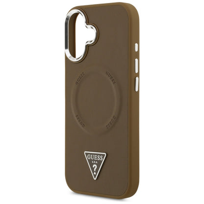 MagSafe-kotelo Apple iPhone 17:lle, Guess, Triangle Logo, Hopeanruskea