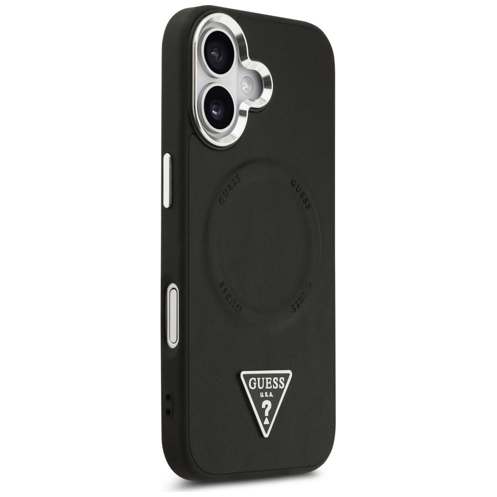 MagSafe-kotelo Apple iPhone 17:lle, Guess, Triangle Logo, Musta Hopea