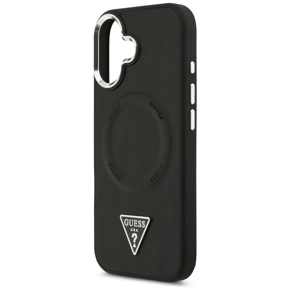 MagSafe-kotelo Apple iPhone 17:lle, Guess, Triangle Logo, Musta Hopea