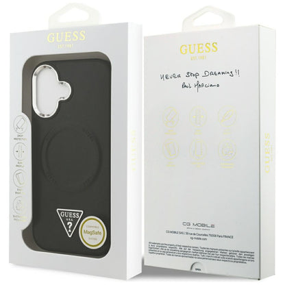 MagSafe-kotelo Apple iPhone 17:lle, Guess, Triangle Logo, Musta Hopea