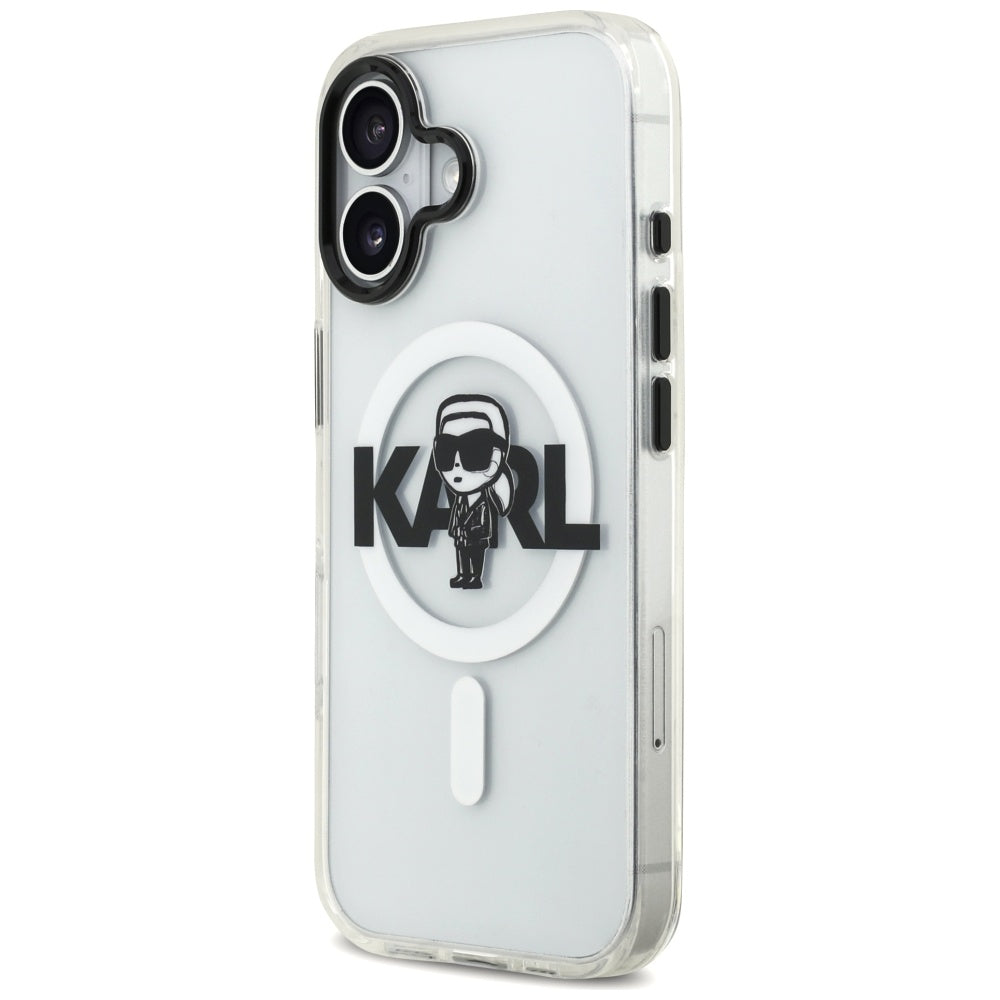 MagSafe Case for Apple iPhone 17, Karl Lagerfeld, IML Sketch Logo Karl, Transparent