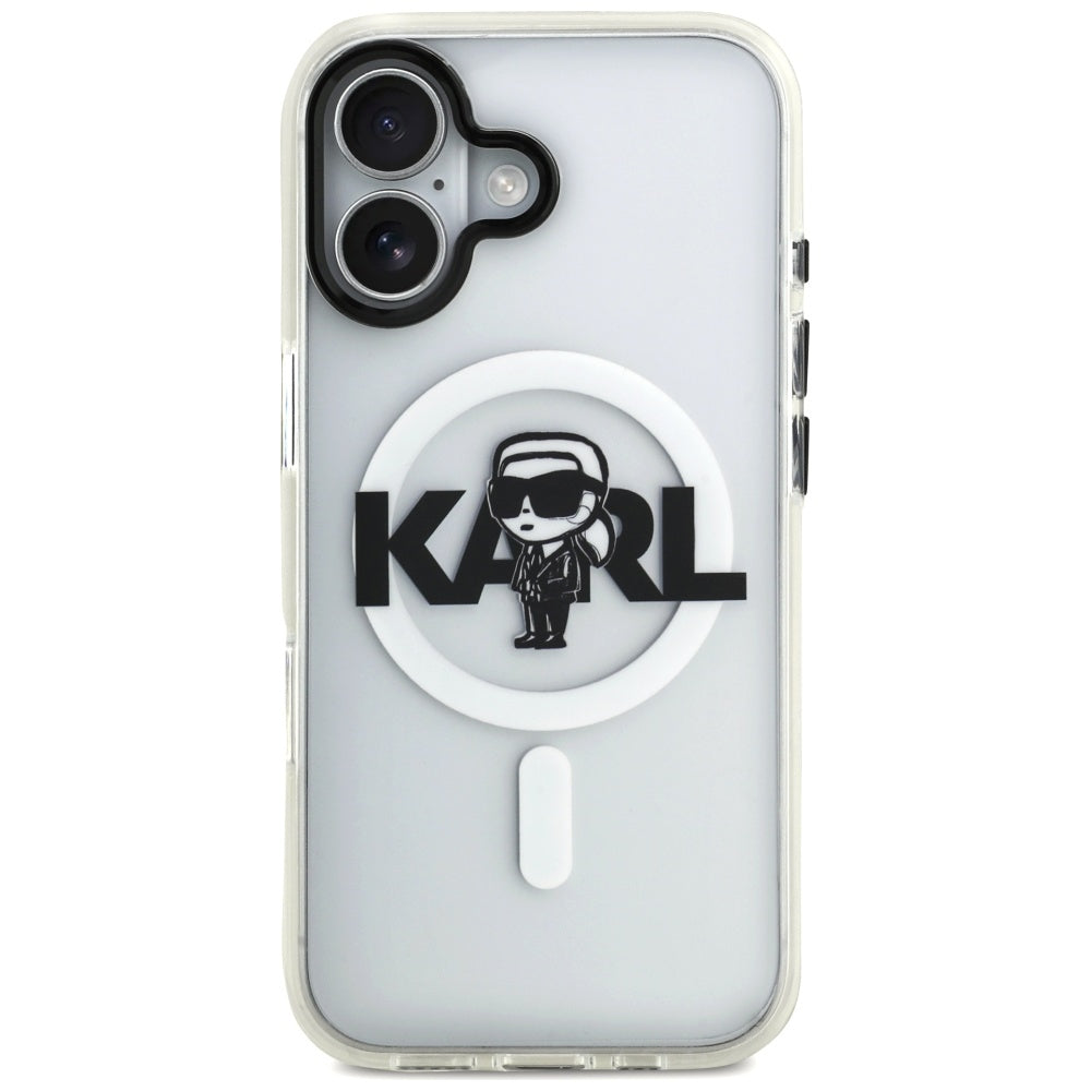 MagSafe Case for Apple iPhone 17, Karl Lagerfeld, IML Sketch Logo Karl, Transparent