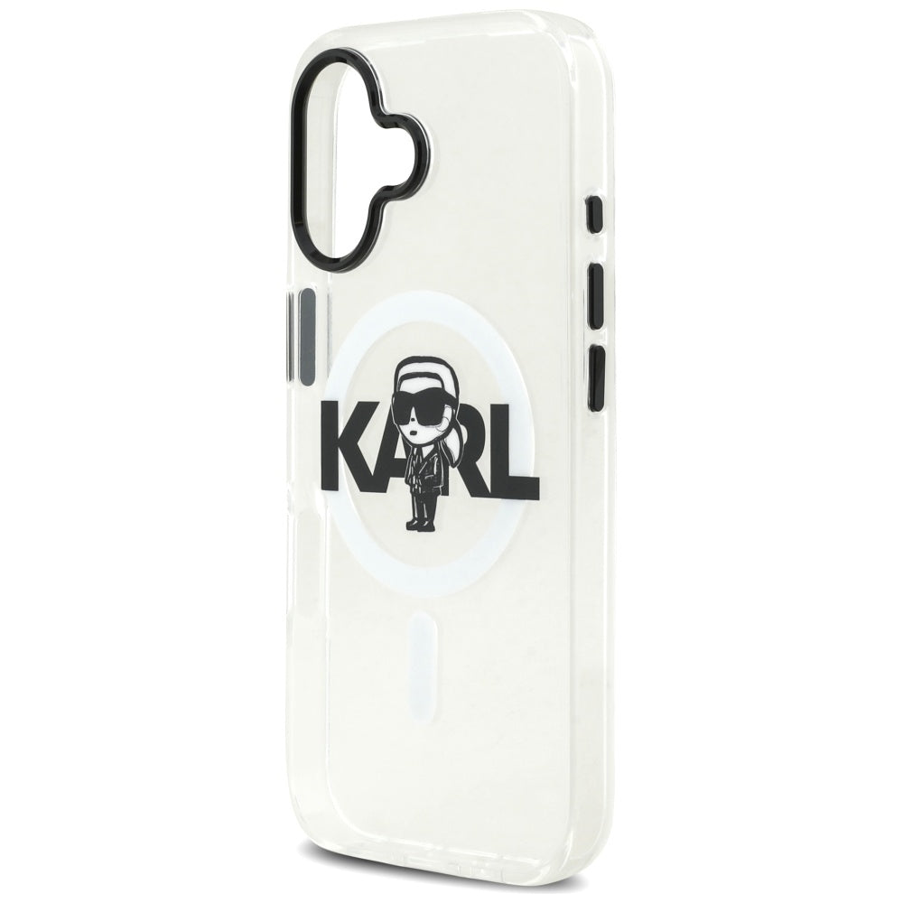 MagSafe Case for Apple iPhone 17, Karl Lagerfeld, IML Sketch Logo Karl, Transparent