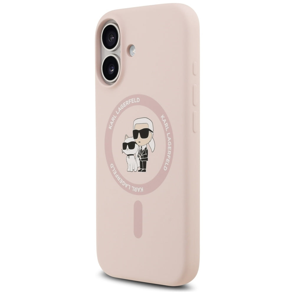 MagSafe-kotelo Apple iPhone 17:lle, Karl Lagerfeld, Ring Karl & Choupette, Pinkki