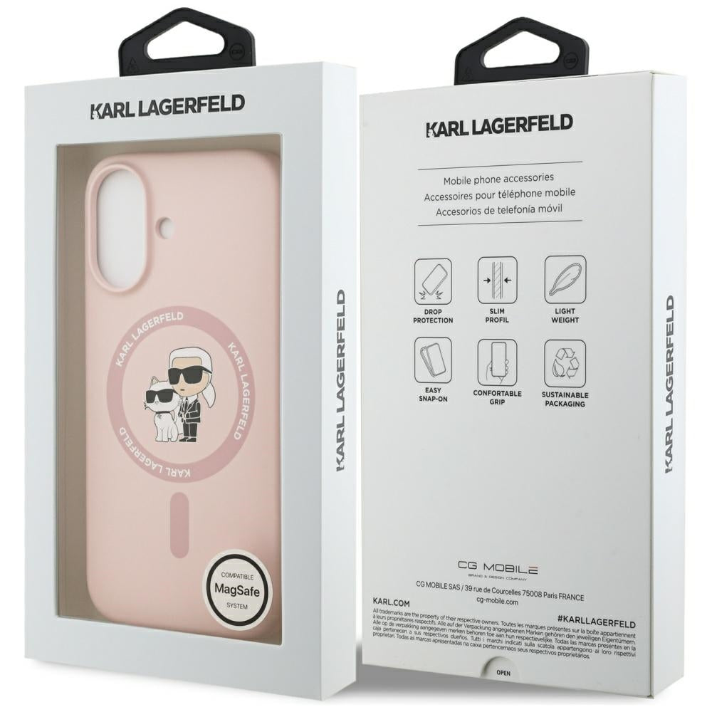MagSafe-kotelo Apple iPhone 17:lle, Karl Lagerfeld, Ring Karl & Choupette, Pinkki