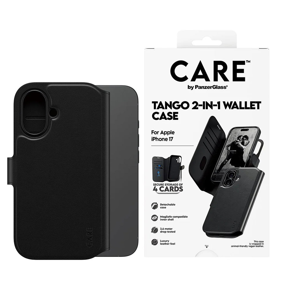 MagSafe-kotelo Apple iPhone 17:lle, PanzerGlass, Care Feature Tango Two-in-One, Musta