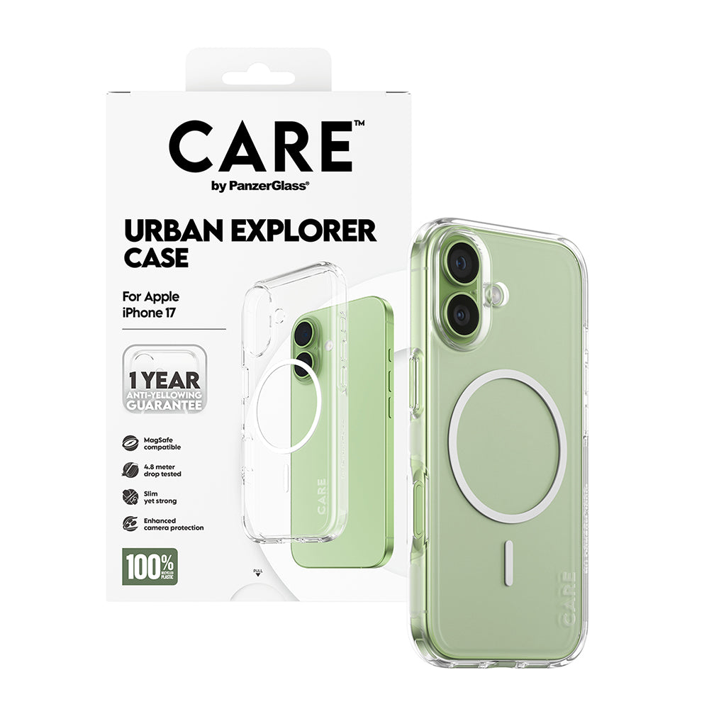 MagSafe-kotelo Apple iPhone 17:lle, PanzerGlass, Care Urban Explorer, Valkoinen Läpinäkyvä