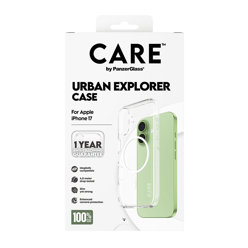 MagSafe-kotelo Apple iPhone 17:lle, PanzerGlass, Care Urban Explorer, Valkoinen Läpinäkyvä