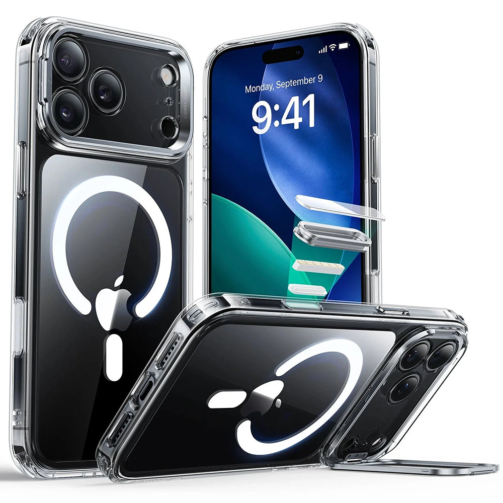 MagSafe-kotelo Apple iPhone 17 Prolle, ESR, Classic Hybrid Kickstand, Läpinäkyvä