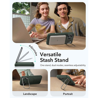 MagSafe-kotelo Apple iPhone 17 Prolle, ESR, Classic Hybrid Kickstand, Satinoitu Vihreä