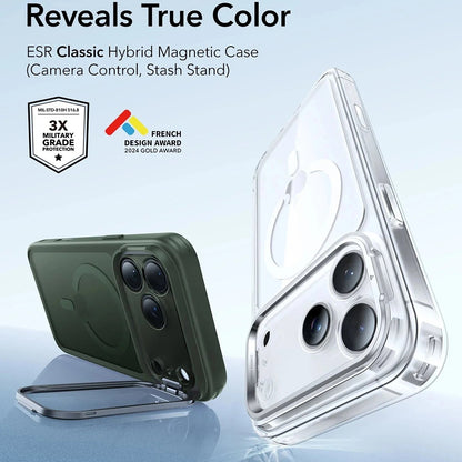MagSafe-kotelo Apple iPhone 17 Prolle, ESR, Classic Hybrid Kickstand, Satinoitu Vihreä