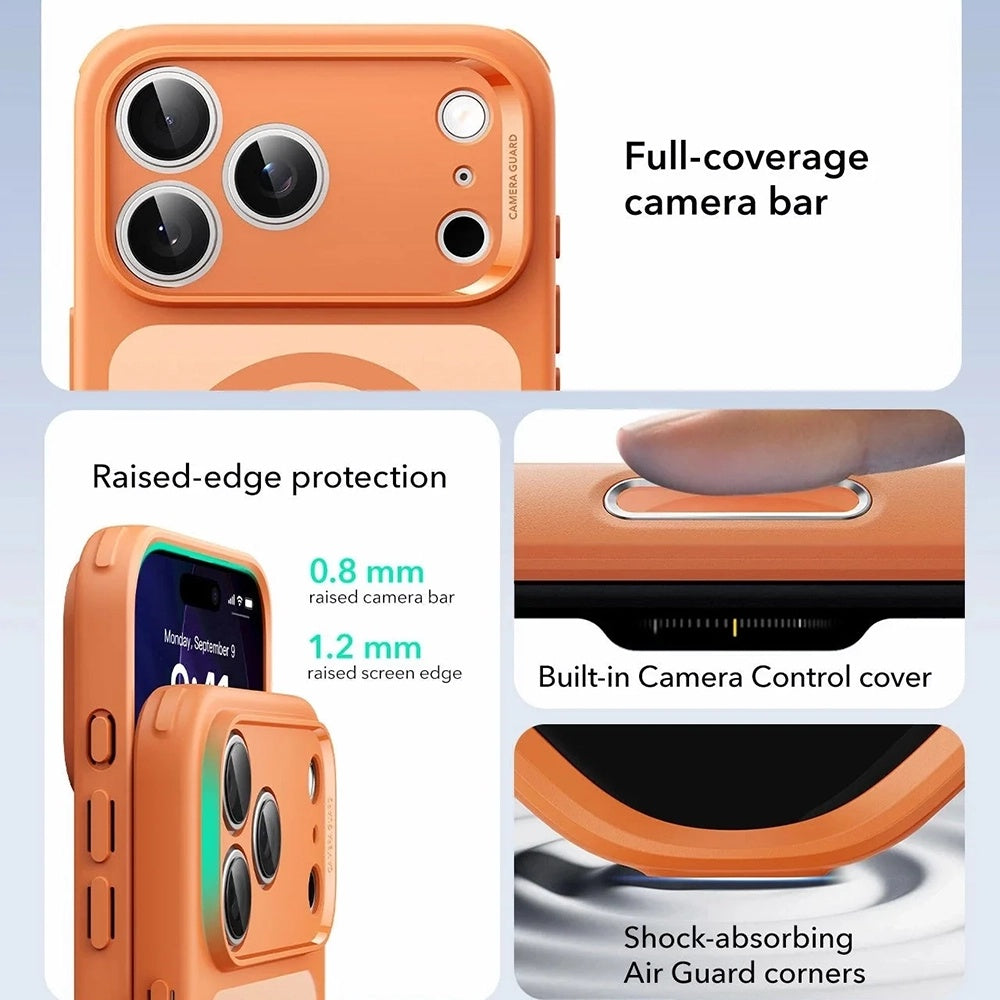 MagSafe-kotelo Apple iPhone 17 Prolle, ESR, Classic Hybrid, Satinoitu Oranssi