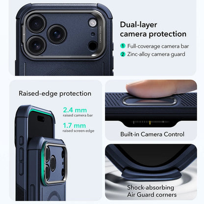 MagSafe-kotelo Apple iPhone 17 Prolle, ESR, Cyber Armor Kickstand, Sininen